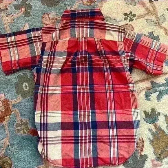 100% cotton Ralph Lauren blue label holiday button down shirt size 5 no flaws - Picture 3 of 3